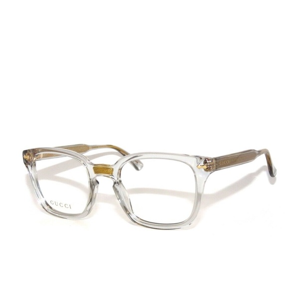 Gucci 0184O 005 50 Transparent Gray Eyeglasses Unisex - Picture 1 of 5